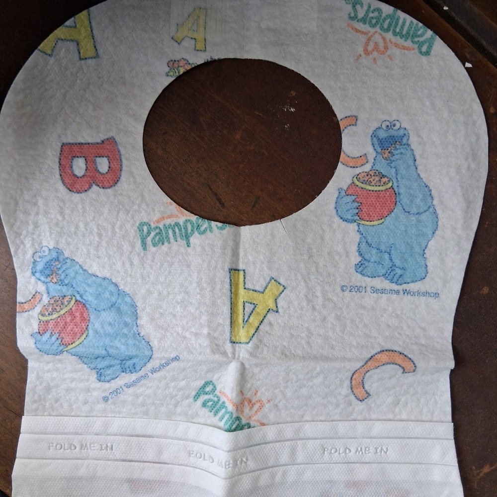 Bibsters - Large Single Use Bibs 6mos plus.  NIB Pampers 8 Ct 2002 Sesame Street - Picture 4 of 6